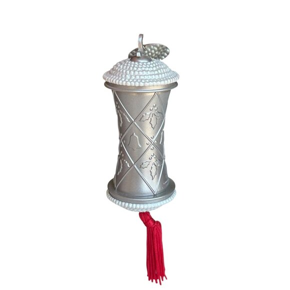 VINTAGE 2000 Millennium Time Capsule Christmas Ornament Silver Handcrafted 6" - Picture 3 of 11